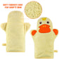 2 Pieces Baby Bath Mitt Washcloths With Cute Animal Designs Yellow Duck Shark Towel Gentle Soft Scrub For Toddler Bath And Showe