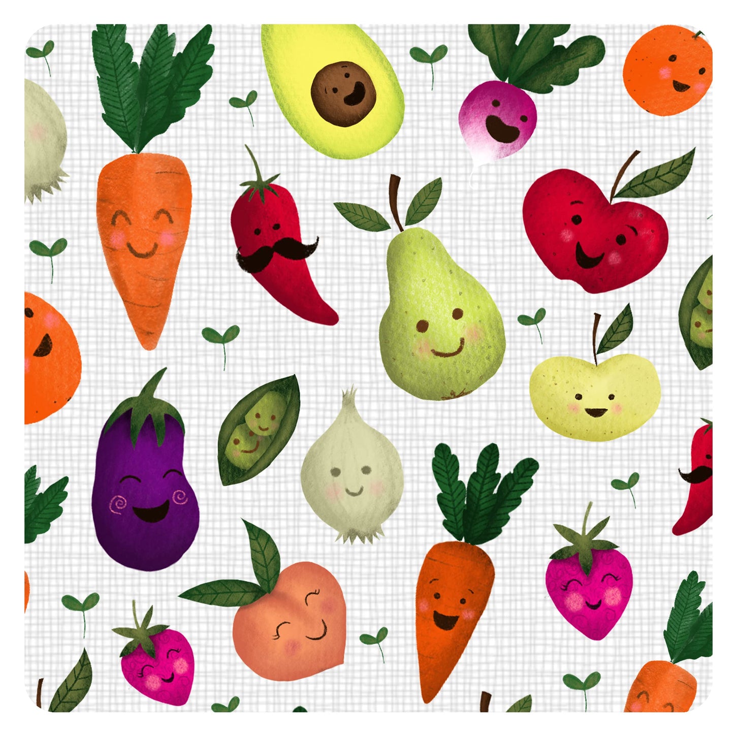 Bapronbaby Market Fresh Produce Splash Mat - Waterproof Catch-All For Under High Chairs, Floors, Tables, Playtime Or Arts & Craf