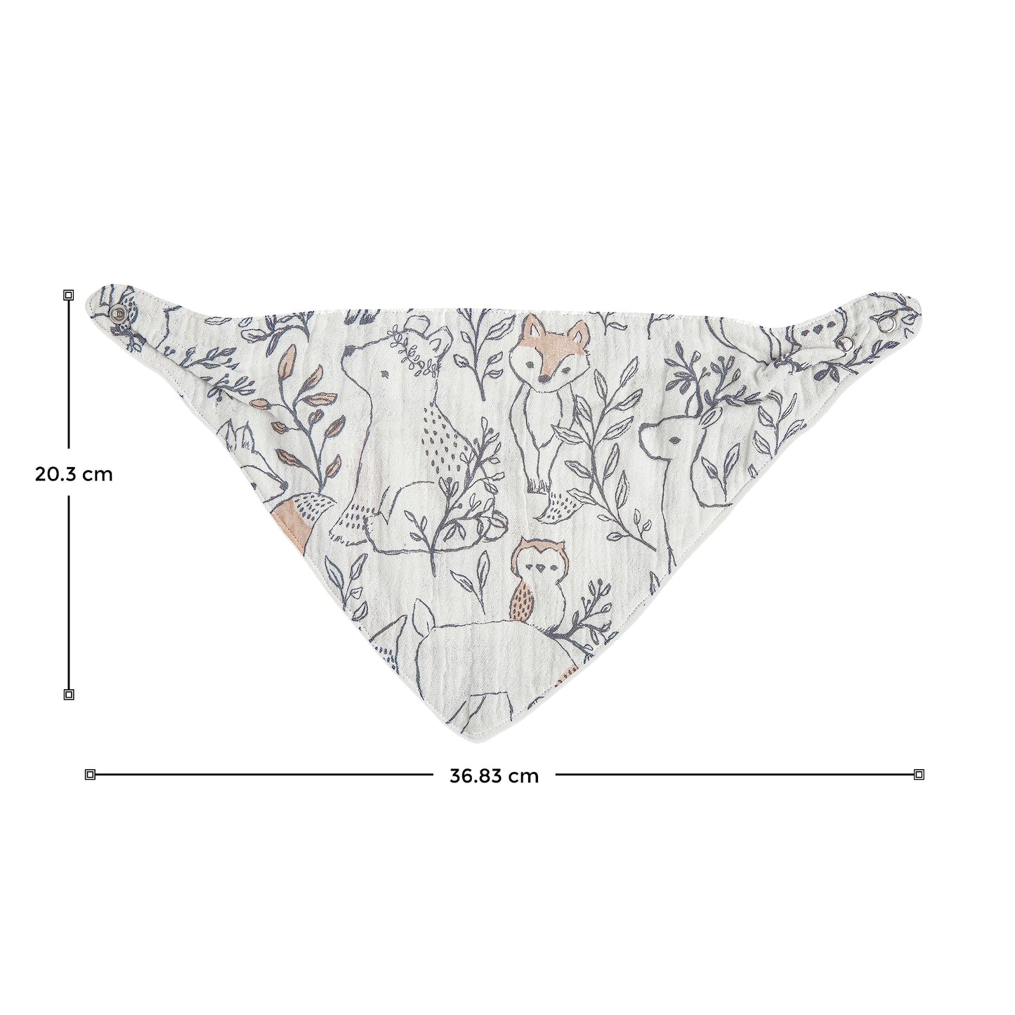 Crane Baby Bandana Bibs, Woodland Animal 100% Cotton Muslin, Adjustable Snaps Grow With Baby, Registry Essential Gift, Set Of 3
