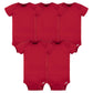 Gerber Baby 5-Pack Solid Onesies Bodysuits, Red, 0-3 Months