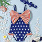 Mioglrie Baby Girl Swimsuit Toddler 4Th Of July Swimsuit 2T-3T Bathing Suit Star Ruffle Stripe Summer Beach One Piece Swimwear F