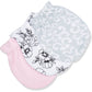 Hudson Baby Infant Girl Cotton Headband And Scratch Mitten Set Toile, 0-6 Months