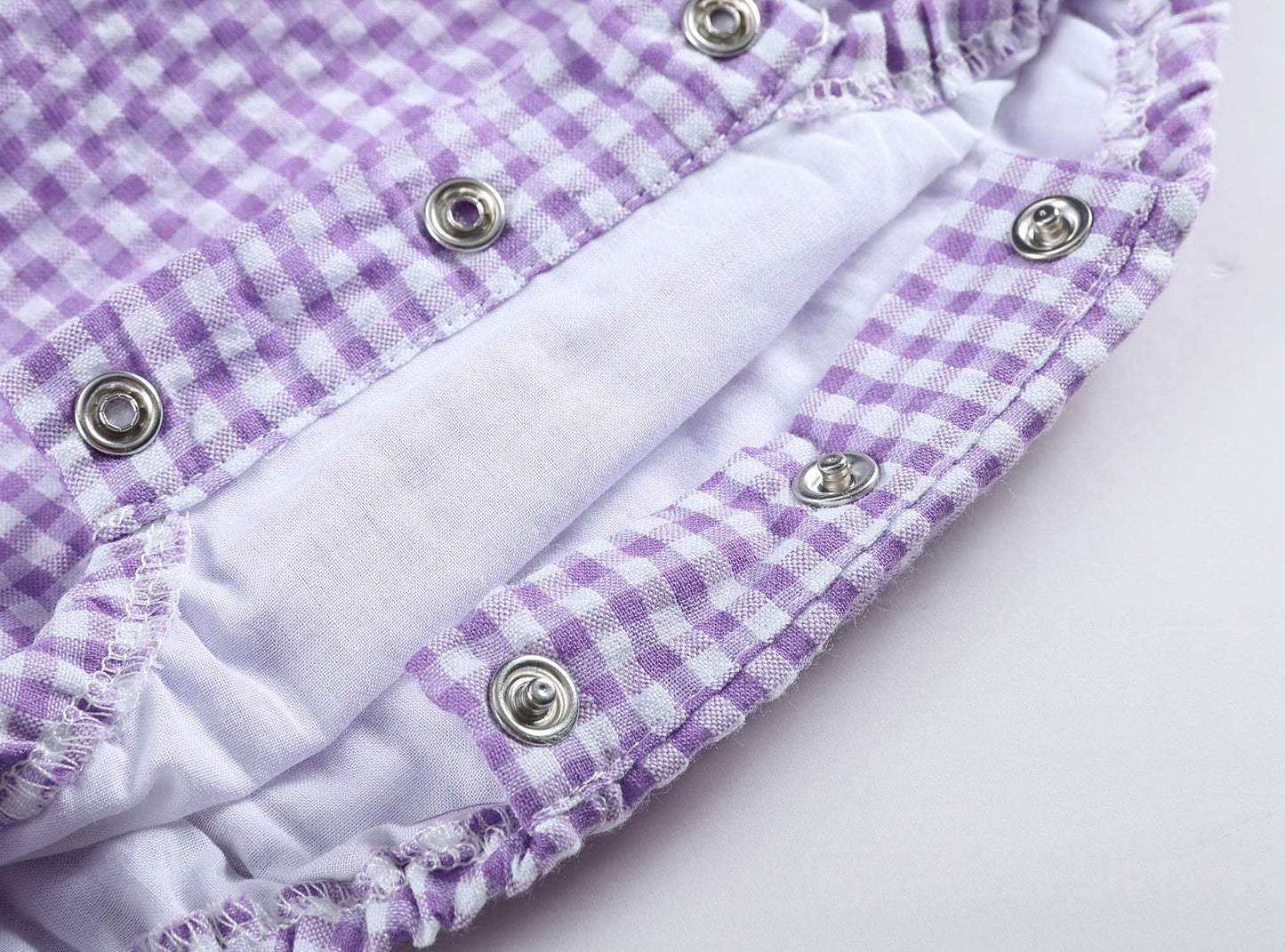 Lil Cactus Baby Boys And Girls Purple Gingham Bubble Romper, 12-18 Months