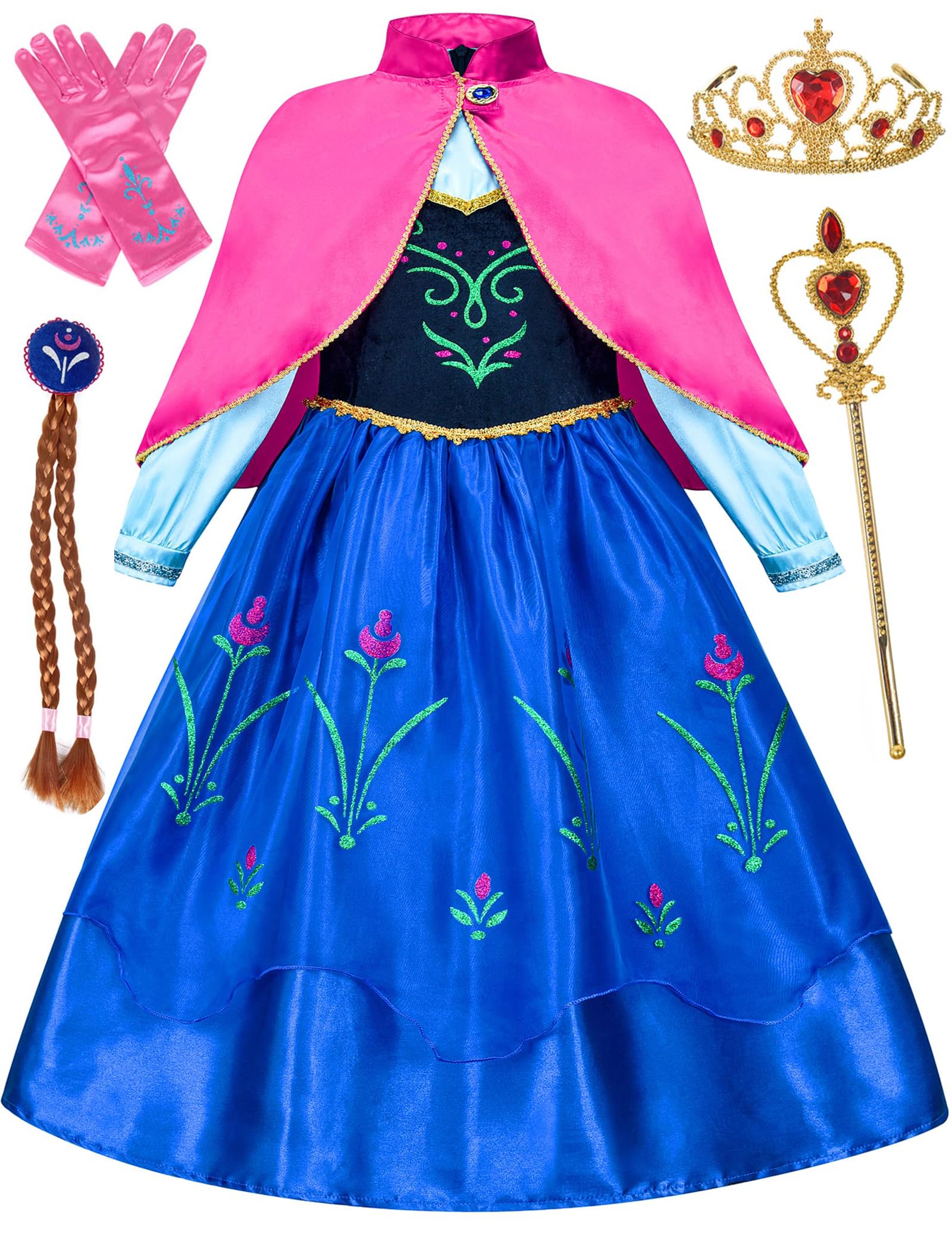 Avady Princess Costume For Princess Girls Dress Up Clothes For Halloween Cosplay Fancy Birthday Christmas 3T 4T