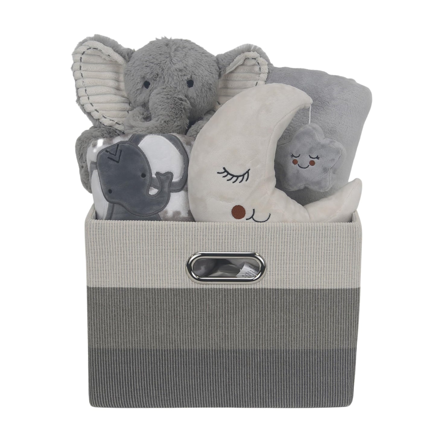 Lambs & Ivy Gray 5-Piece Baby Gift Basket For Baby Shower/Newborn Welcome Home