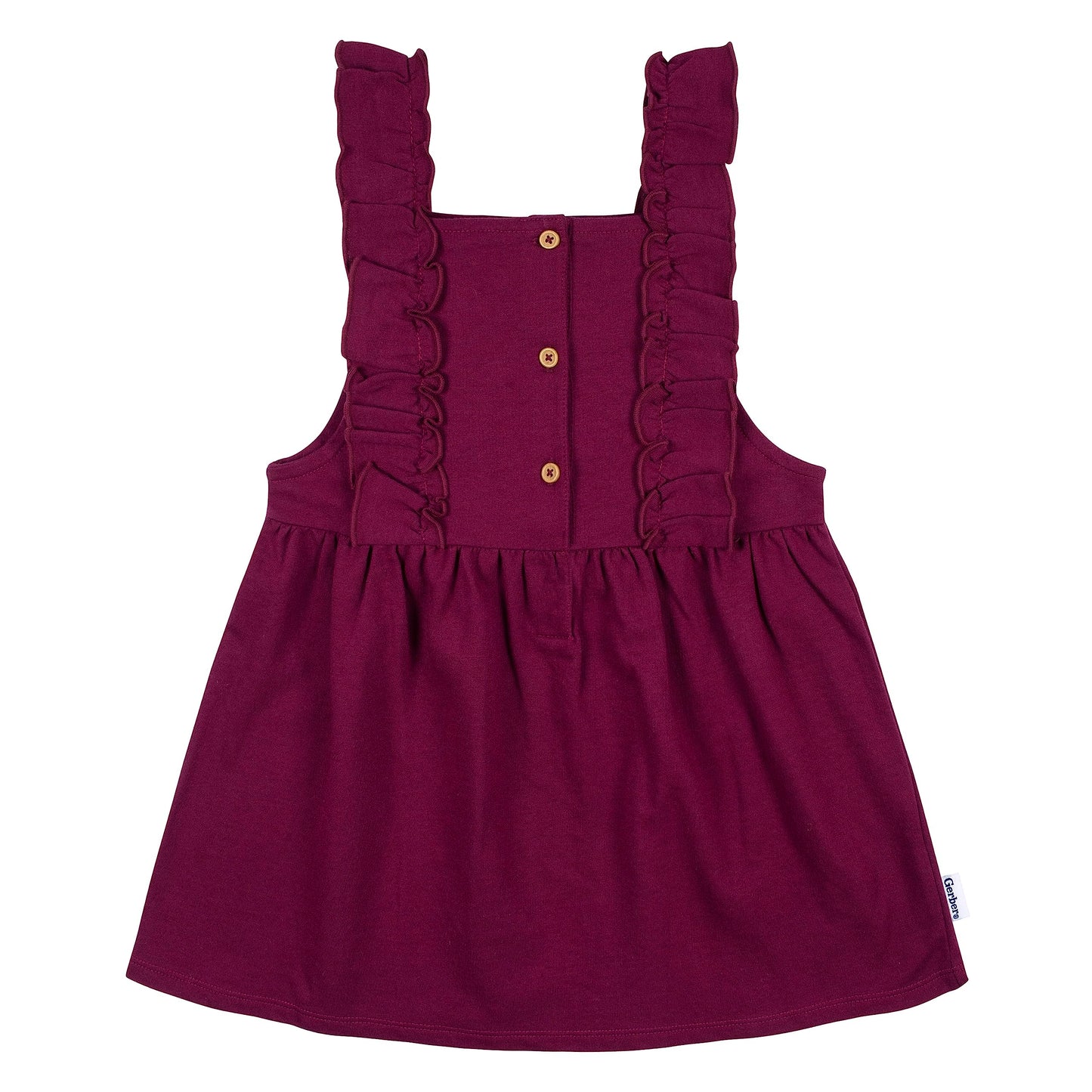Gerber Baby Girls Toddler 2 Piece Overall Dress Set, Purple Floral, 2T