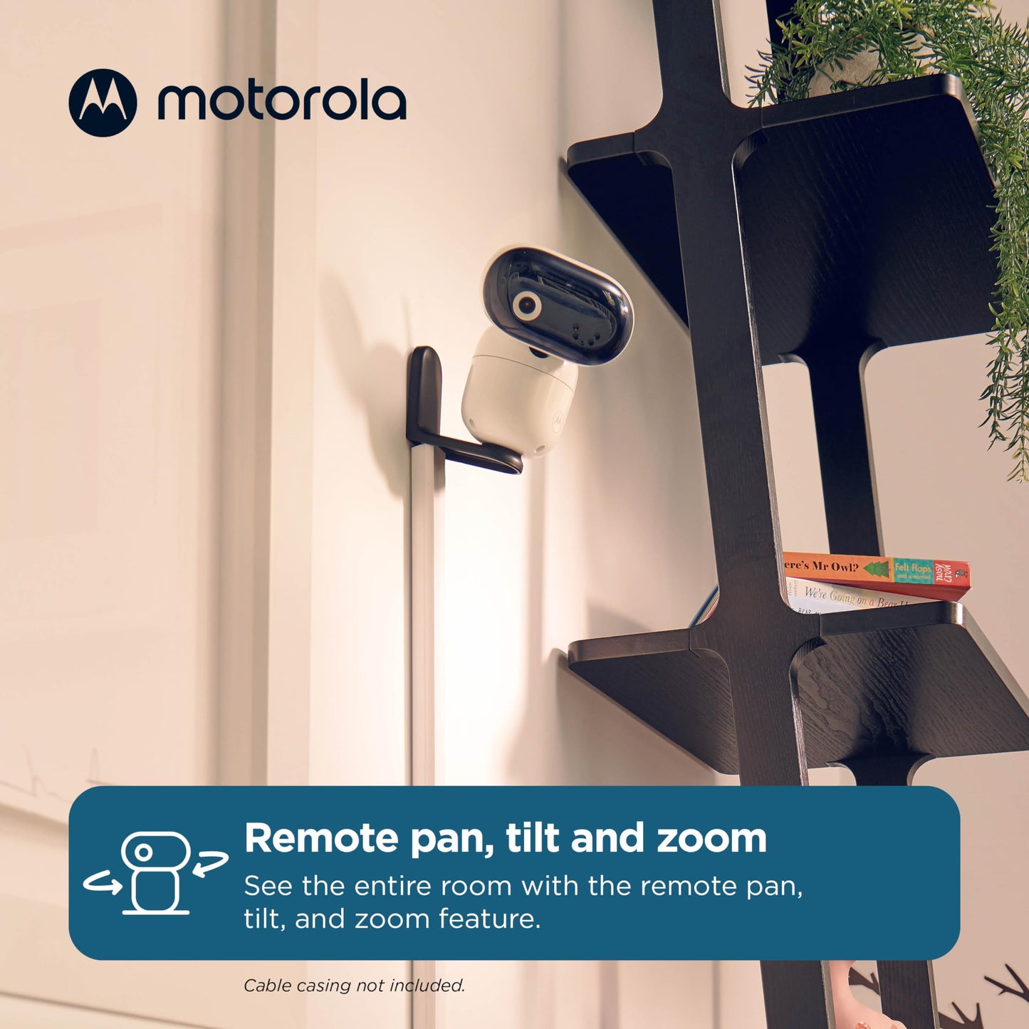 Motorola Baby Pip1610 Hd - 5' Motorized Video Baby Monitor W/Camera, Wall Mount, 1000Ft Range, Two-Way Audio, Room Temperature
