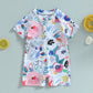 Niceclould Toddler Boy Girl Short Sleeve One Piece Zipper Swimsuit Watercolor Swimwear Romper Jumpsuit Beach Bathing Suit (Us, A