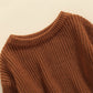 Afunbaby Baby Girl Boy Knit Sweater Blouse Pullover Sweatshirt Warm Crewneck Long Sleeve Tops For Infant Toddler (2-3T,A-Brown)