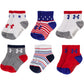 Under Armour Baby Boys Multi Pack Quarter Sock, Stars And Stripes, 12-24 Months Us