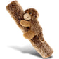 Dollibu Brown Monkey Plush Car Seatbelt Cover - Soft Fluffy Cushion Support For Safety Seat Belt Strap Cover, Decorative Wild Li