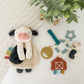 Itzy Ritzy Farm Toy Gift Set - Includes Cow Lovey & Farm-Themed Car Seat And Stroller Toy