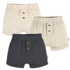Gerber Baby 3-Pack Knit Shorts, Grey