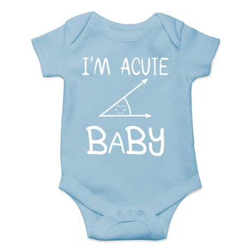 Acute Baby Romper - Funny Baby Essentials Bodysuit - Newborn Boy Clothes Cute Baby Girl Romper (12 Months, Light Blue)