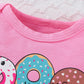 Fullfamous Baby Girl Clothes Gifts Outfits,Fall Winter Long Sleeve Romper And Pant Set Rose Red Donut 3-6 Months