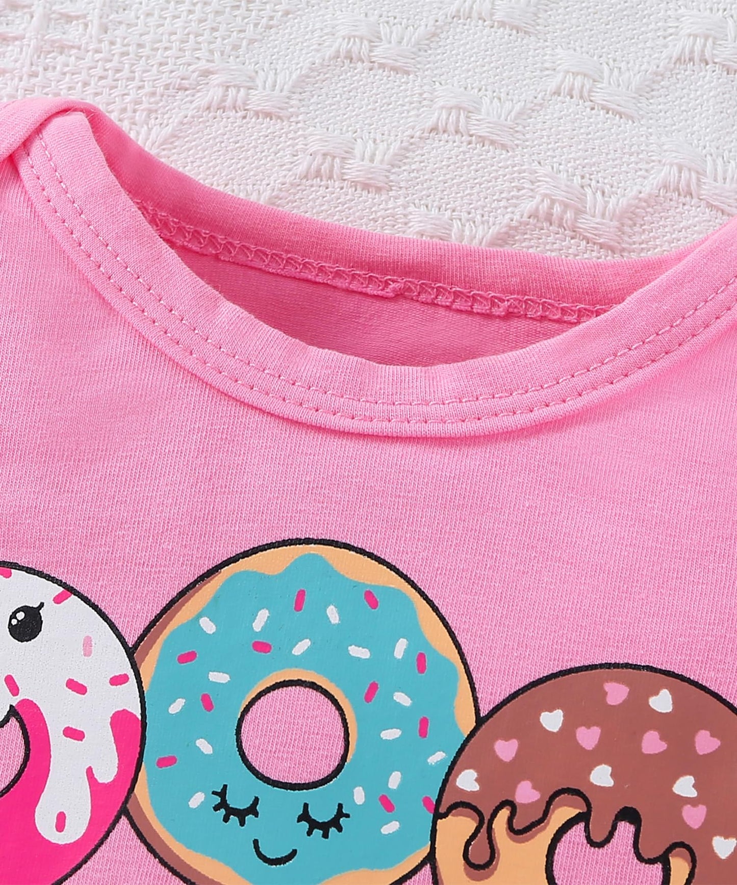Fullfamous Baby Girl Clothes Gifts Outfits,Fall Winter Long Sleeve Romper And Pant Set Rose Red Donut 3-6 Months