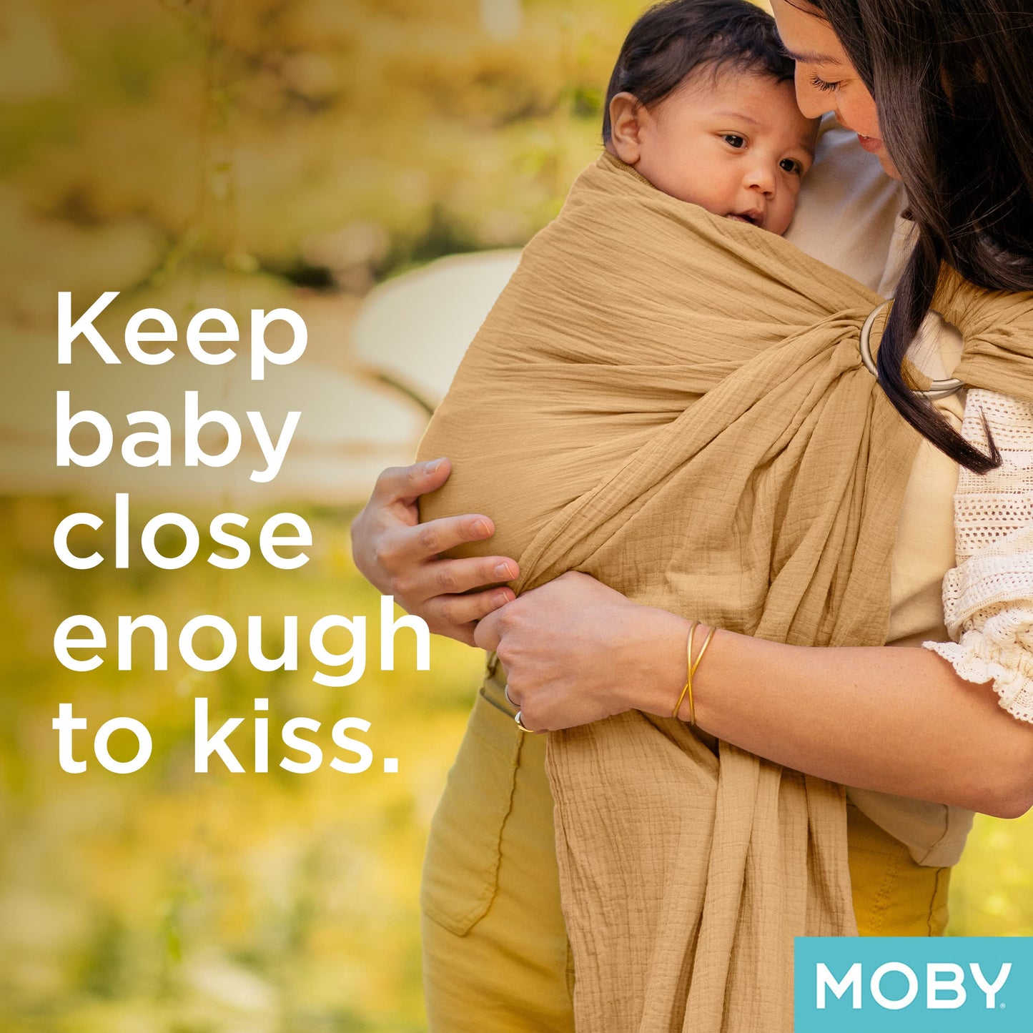 Moby Baby Wrap Carrier Ring Sling for Newborns to Toddlers, Hands-Free, Versatile Support for Moms & Dads, Breathable & Lightwei