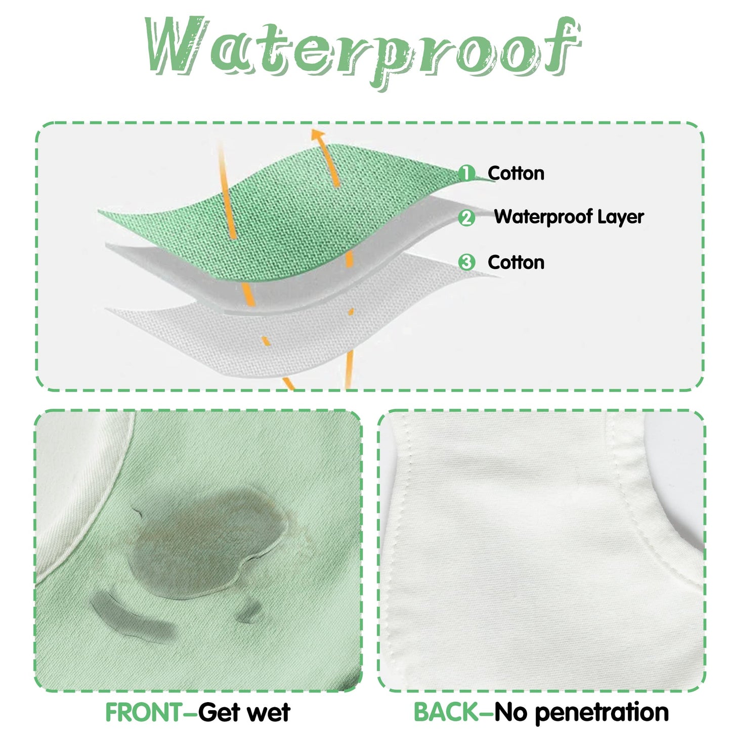 Zainpe 6Pcs 360 Rotate Baby Bibs Waterproof Snap Baby Bib Solid Colors Pink Orange Green Snap Cotton Absorbent Feeding Burp Clot