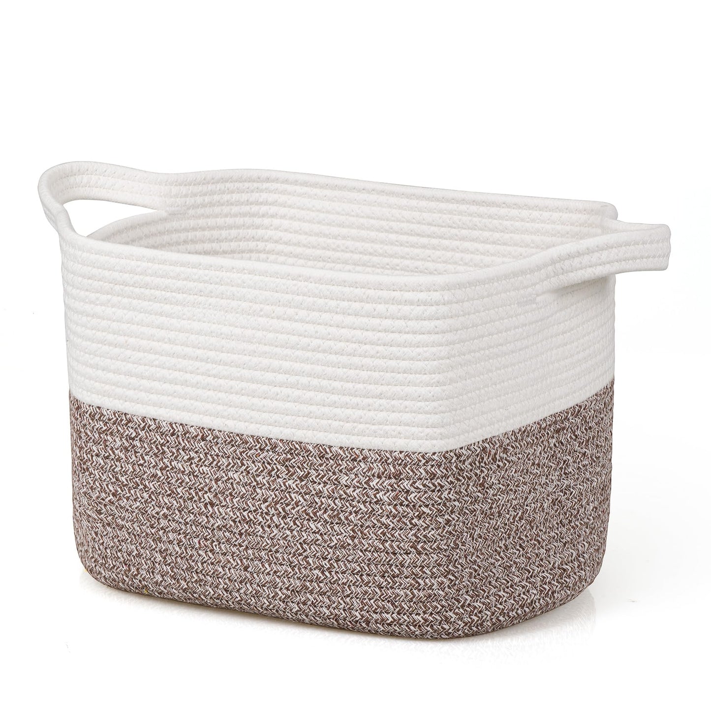 Cotton Rope Woven Toy Baskets Storage Cube, Baby Laundry Basket, Toy Basket, Empty Gift Basket With Handles, Square Storage Bask