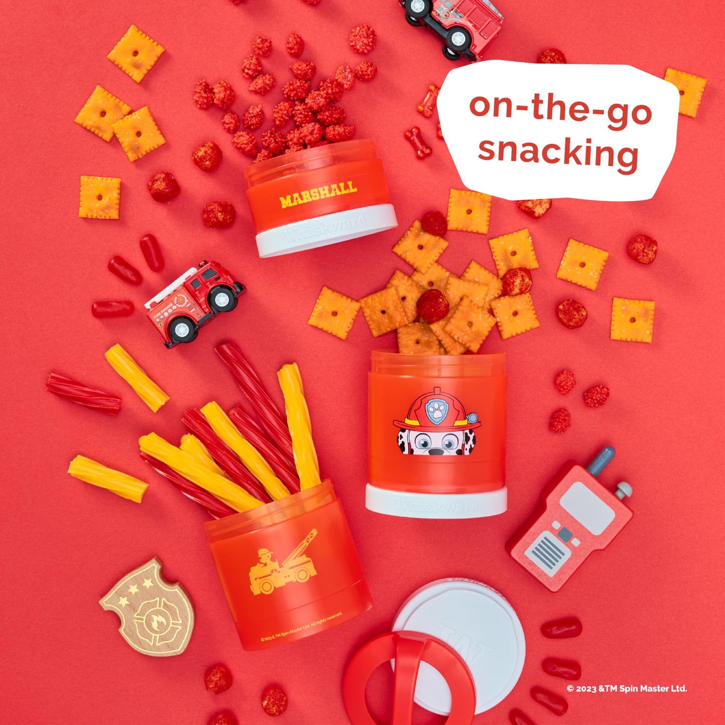Whiskware Paw Patrol Stackable Snack Containers For Babies, Kids, And Toddlers, 3 Stackable Snack Cups For School And Travel, Fo