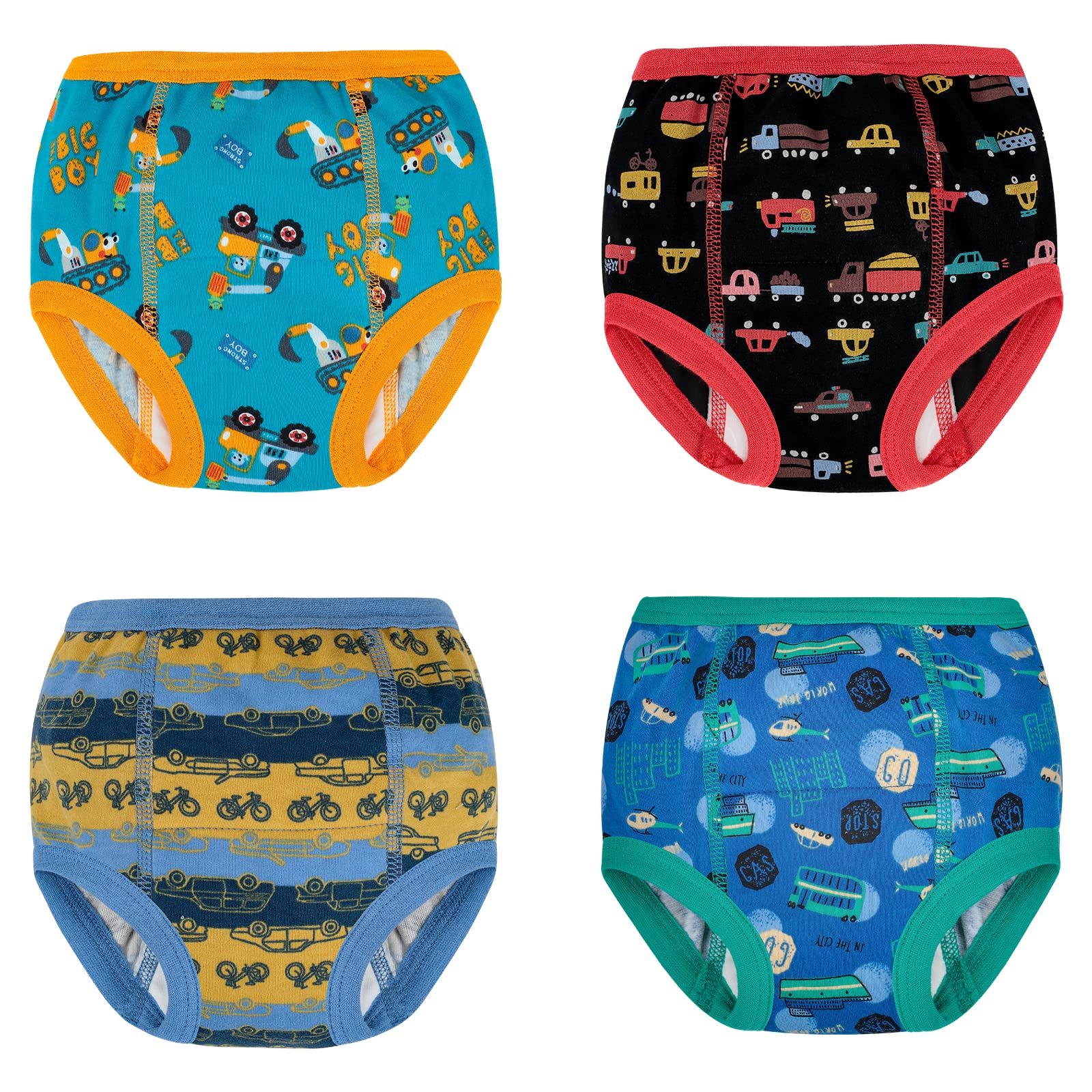 Moomoo Baby 4 Packs Training Underwear Absorbent Vehicle Potty Training Pants Fo WBCBBB0B1ZXF9P8