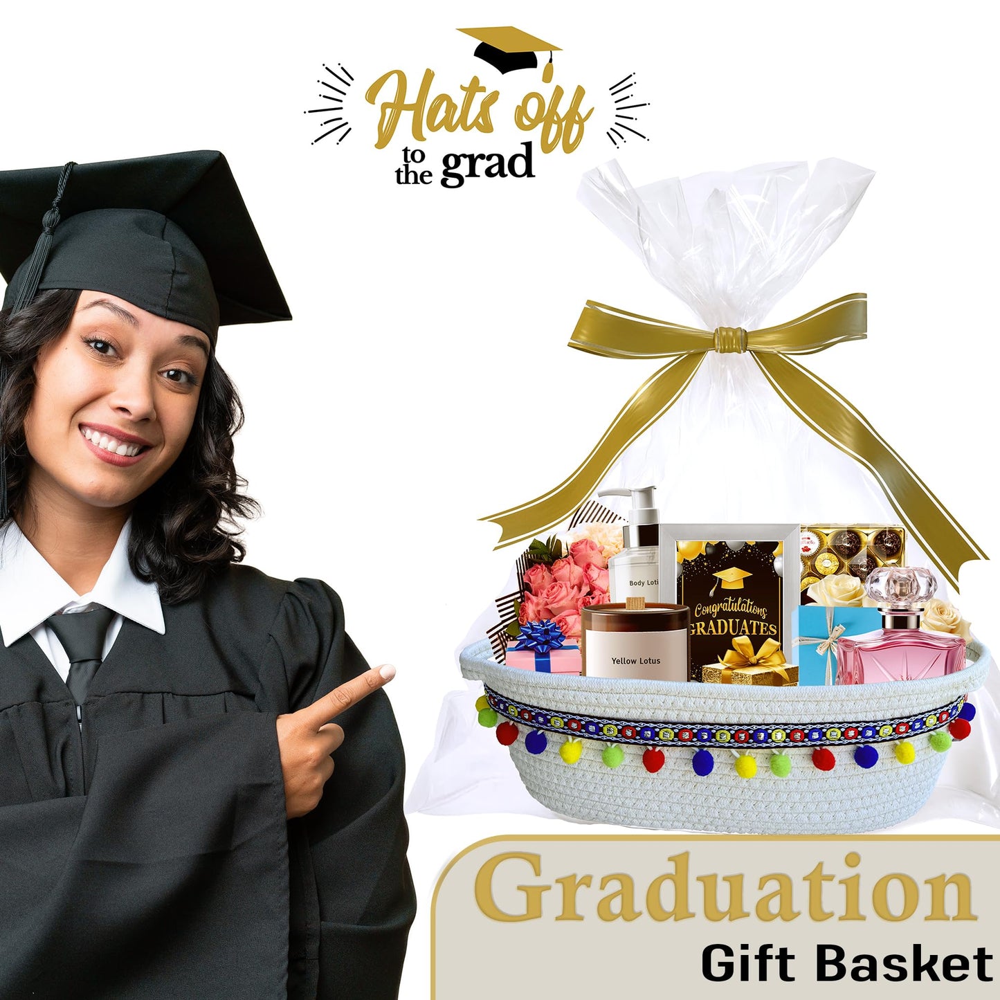 Gift Baskets For Women Empty - 14' Graduation Gift Baskets For Her Him, Empty Birthday Baskets For Men Women, Baby Shower Gifts