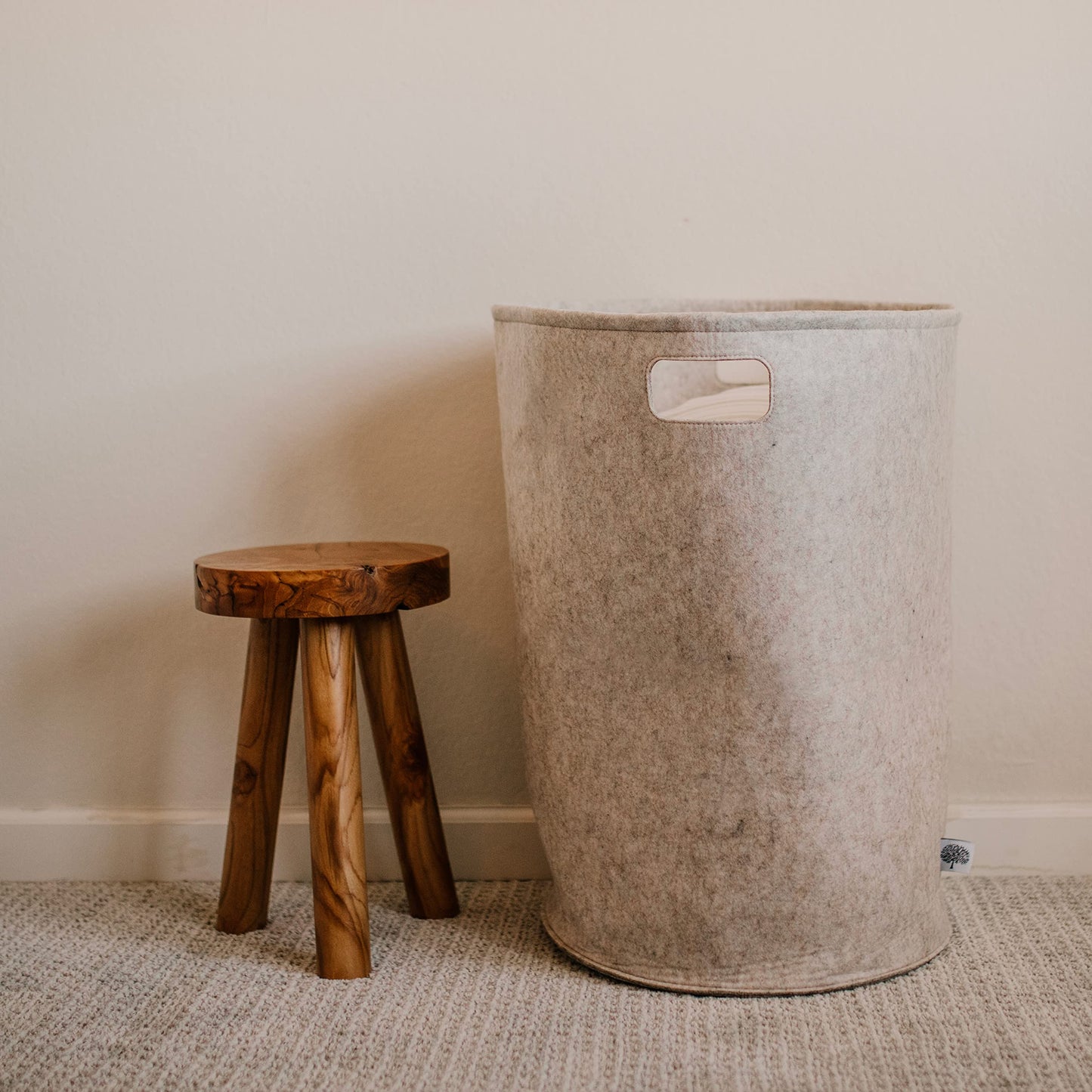 Parker Baby Nursery Laundry Hamper - Felt Storage Basket And Baby Hamper For Nursery (Oatmeal)