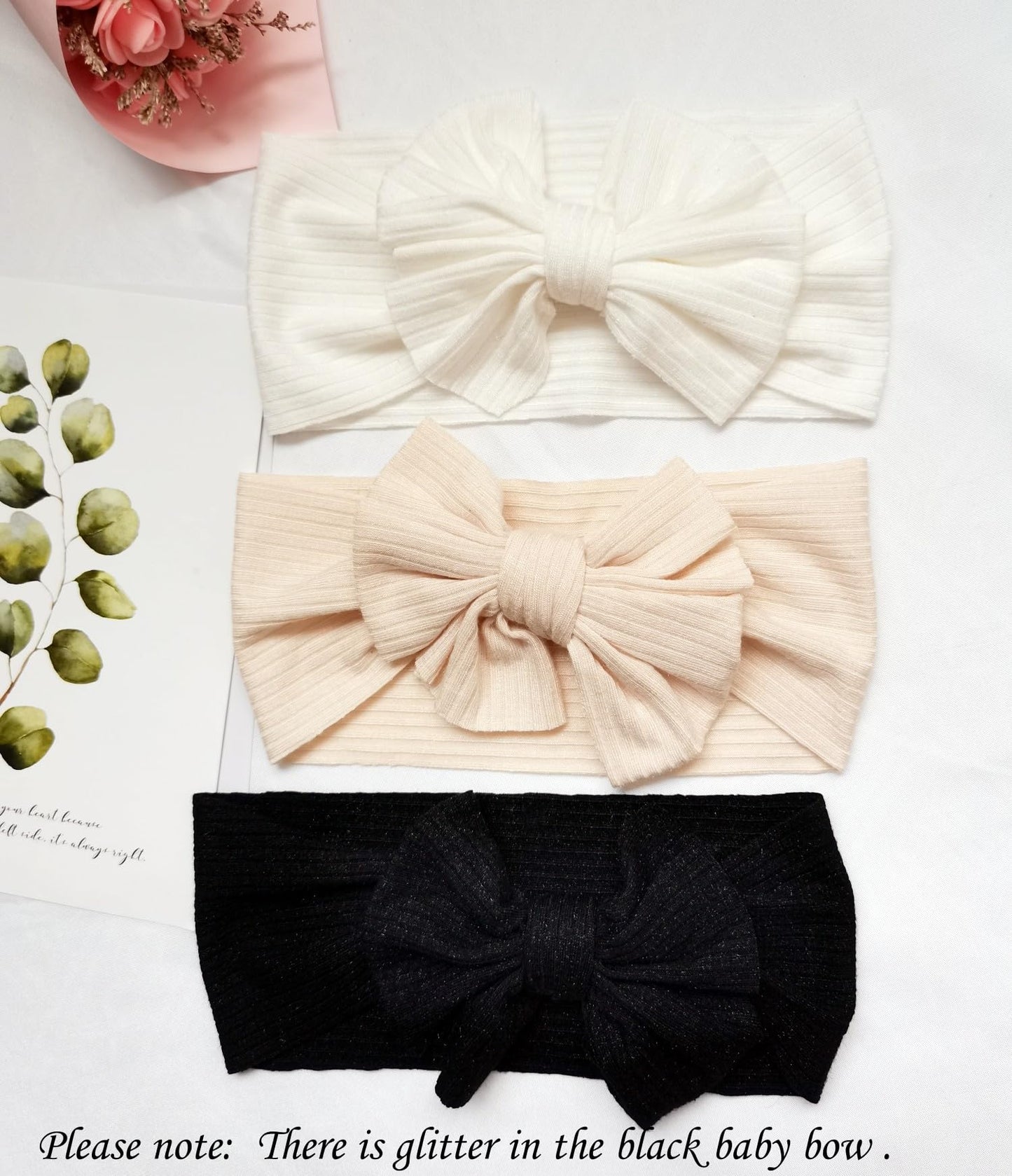 Hjiaruiky Baby Headbands Baby Girls Bows Headband Newborn Bow Handmade Soft Headbands With Bows Hairbands For Infant Toddler (Bl