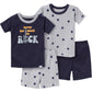 Gerber Baby Boys' Toddler Snug Fit 4-Piece Pajama Short Set, Music