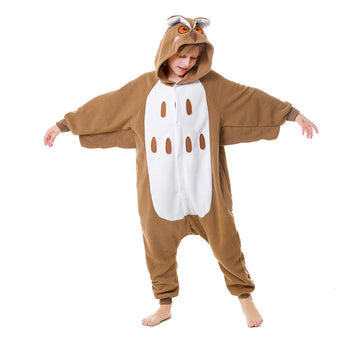 Canasour Owl Onesie Kids Animal Halloween Cosplay Costume For 8-10 Years Girls Unisex Outfuit One Piece Hooded Christmas Soft Pa