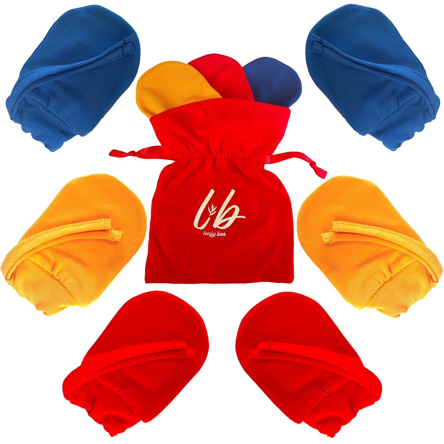 Bamboo Baby Mittens For Eczema, 6-12 Months, Baby Gloves For Dry Skin, Overnight Moisturizing Gloves, 3 Pairs