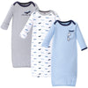 Luvable Friends Unisex Baby Cotton Gowns, Airplane, 0-6 Months