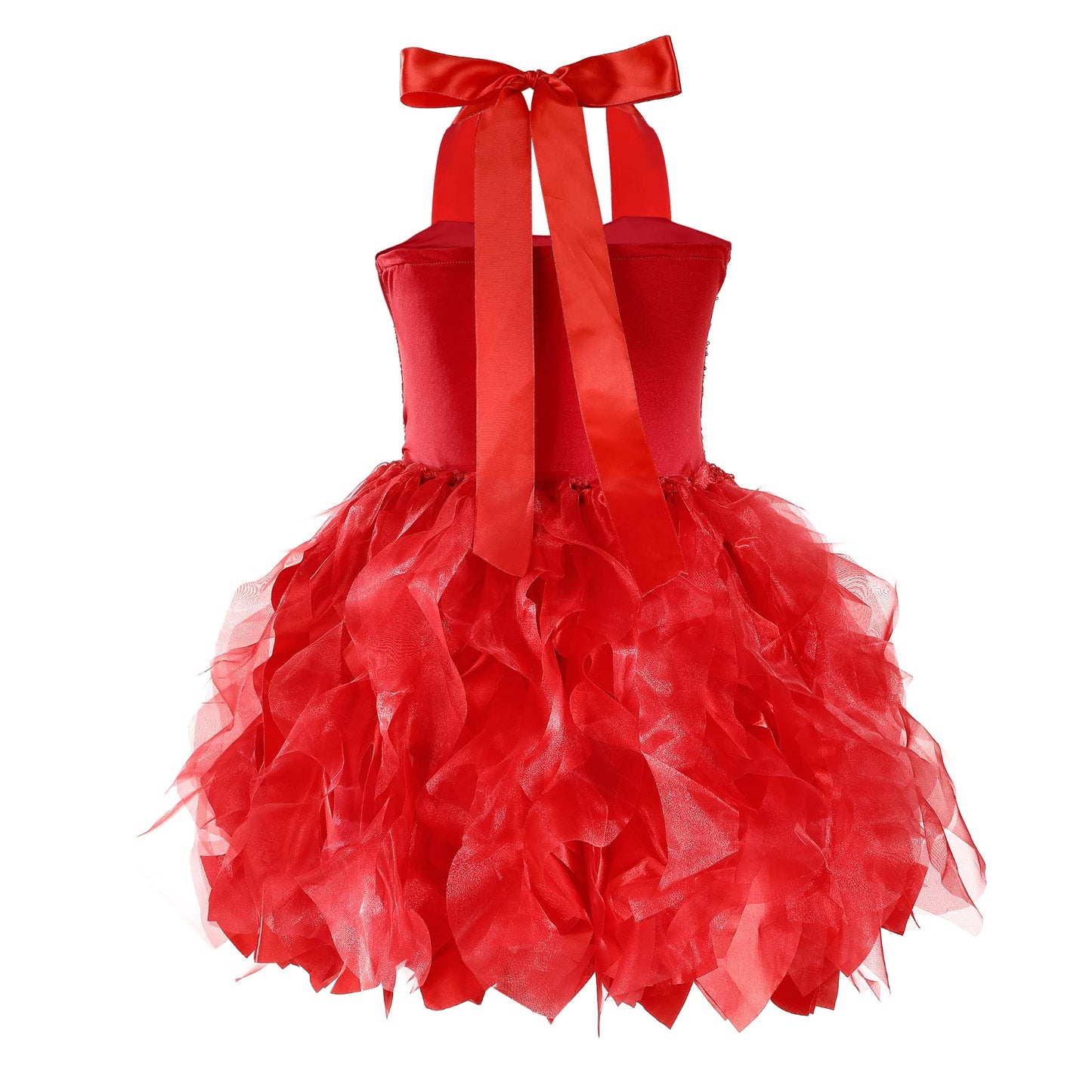 Red Tutu Dress For Girls Sparkly Sequin Christmas Princess Birthday Party Dress Costume For Little Girls Kids Halloween Prom Bal