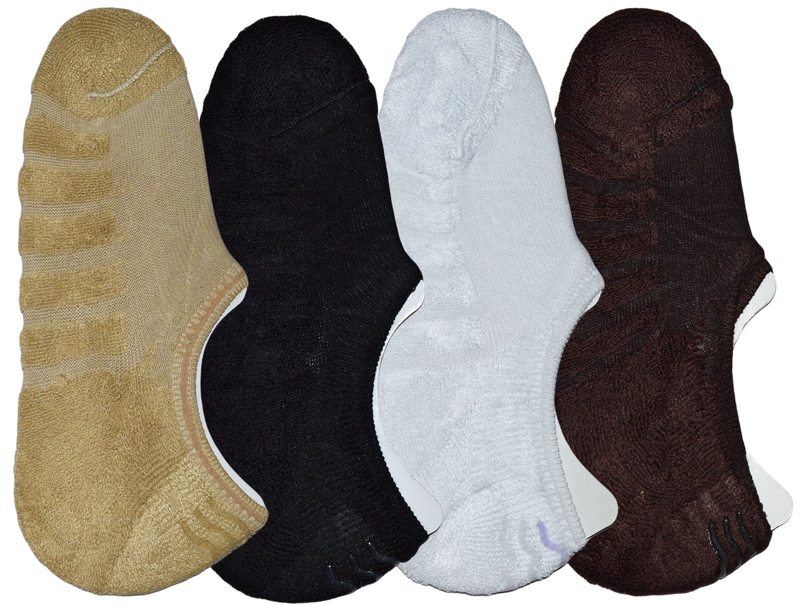 Me Stores MenS Terry Cotton Loafer Socks (Mix Colour, Large)  Pack Of 4 Pairs
