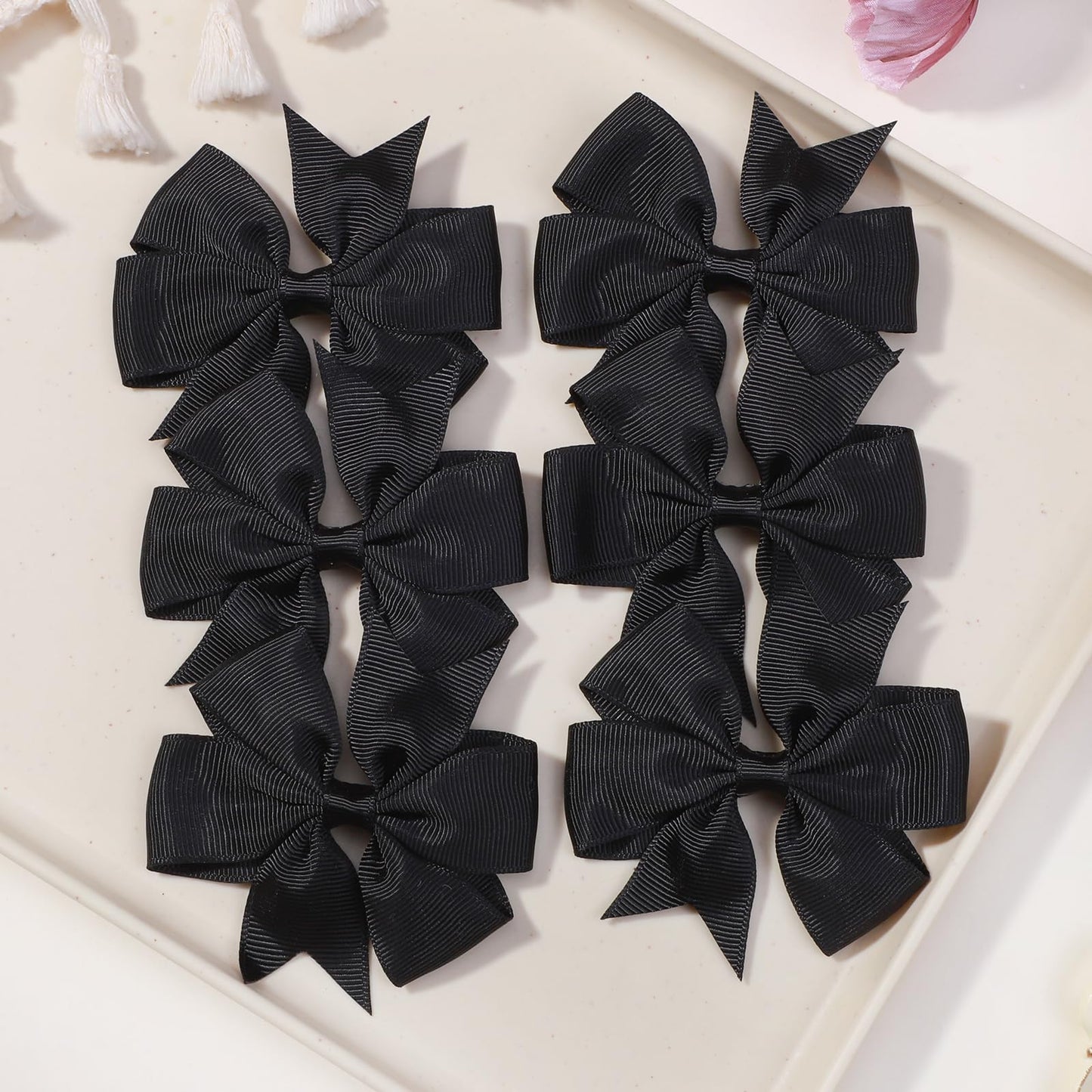 Choicbaby 3 Inches Hair Bows For Girls Black Grosgrain Ribbon Pinwheel Hair Bows Clips Toddler Bows Hair Clips For Birthday Baby