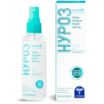 Munchkin Hyp03 Diaper Rash Hypochlorous Acid Spray For Face And Body, Removes Rash-Causing Germs And Helps Promote Healing, Gent