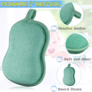 4 Pieces Baby Bath Sponge Cotton Baby Sponge Soft And Absorbent Sponge For Kids Babies Men Women (Red, Purple, Green, Orange)