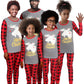 Family Feeling Baby Infant Holiday Christmas Glow In The Dark Moose Reindeer Plaid Matching Family Long Sleeves Pajamas Set Grey