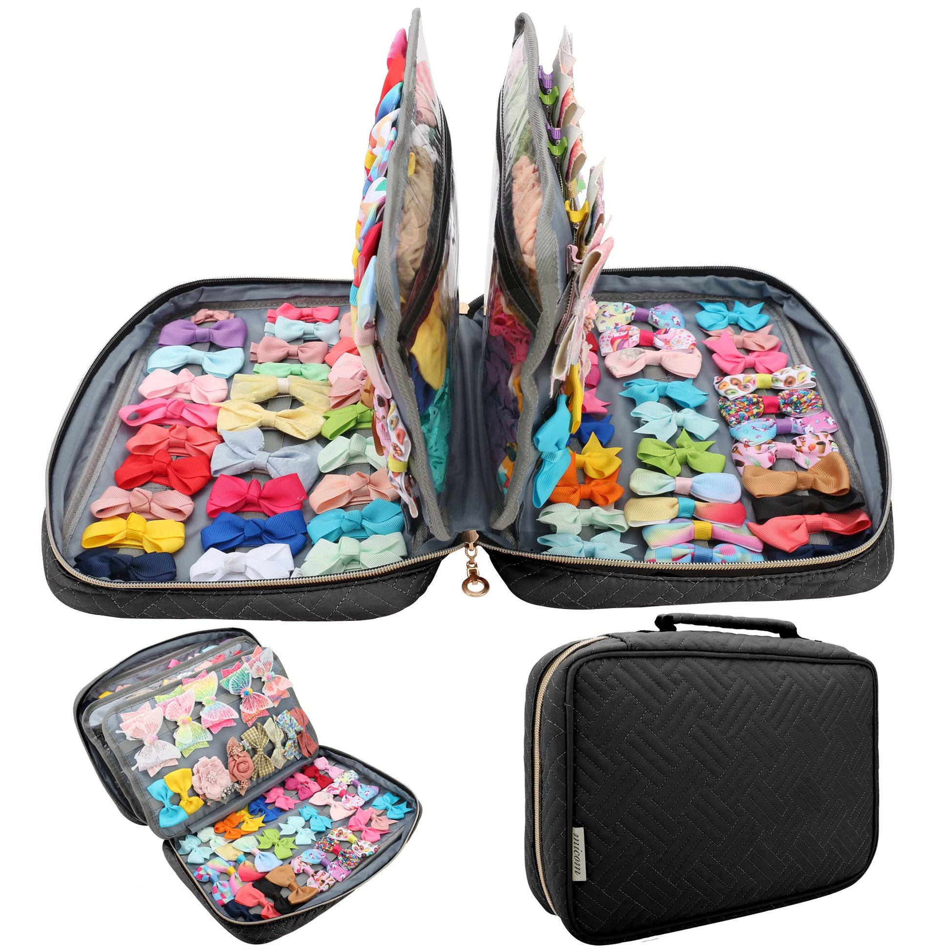 Micom Hair Accessories Storage Bag For Baby Girls, Hair Bow Organizer, Multifunctional Hair Accessories Storage Carrying Case Fo