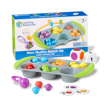Learning Resources Mini Muffin Match Math Activity Set - 76 Pieces, Ages 3+ Counting Games for Kids, Preschool Learning Toys, Ho