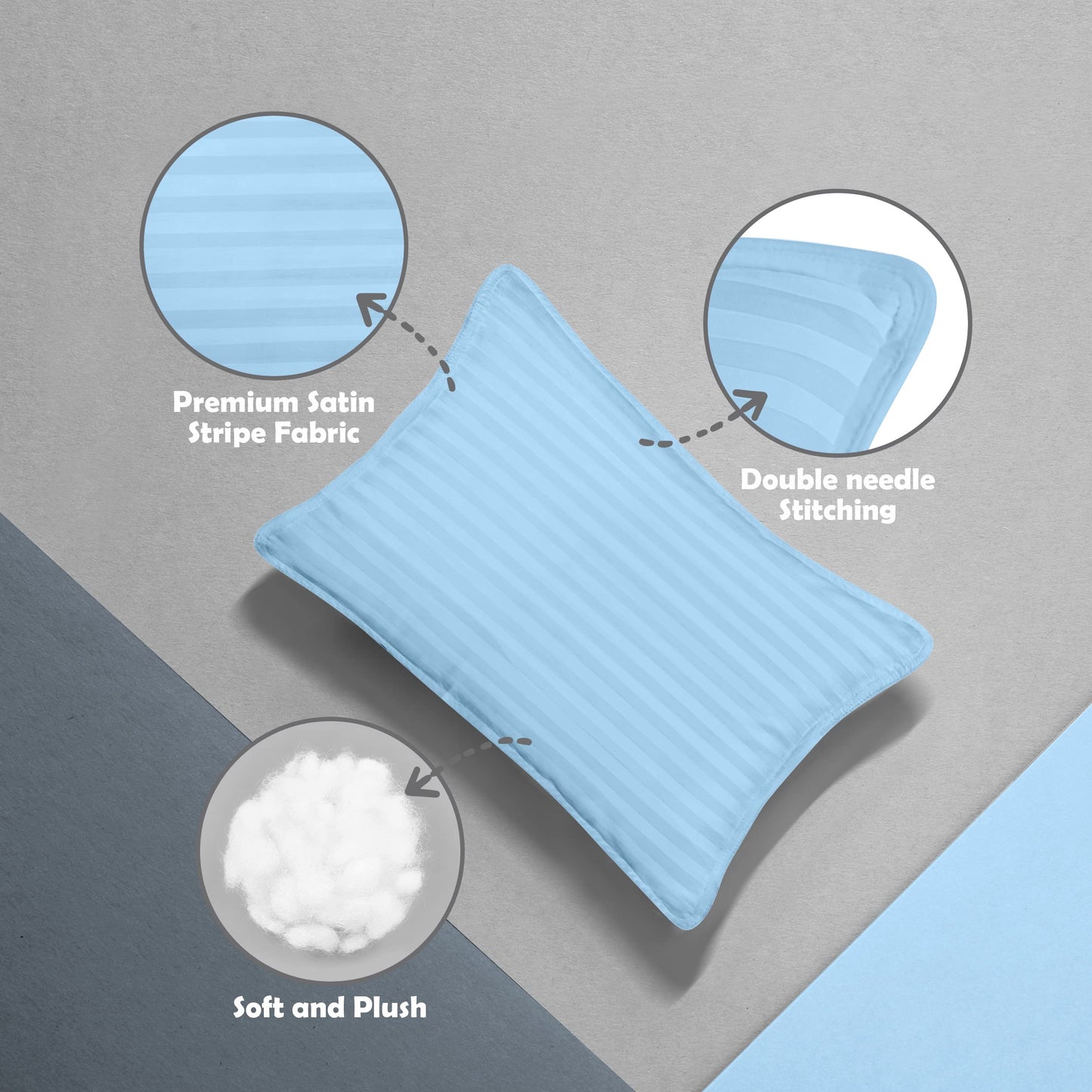 Utopia Bedding Toddler Pillow (Light Blue, 2 Pack) 13X18 Pillows For Sleeping, Soft And Breathable Cotton Blend Shell, Small Kid