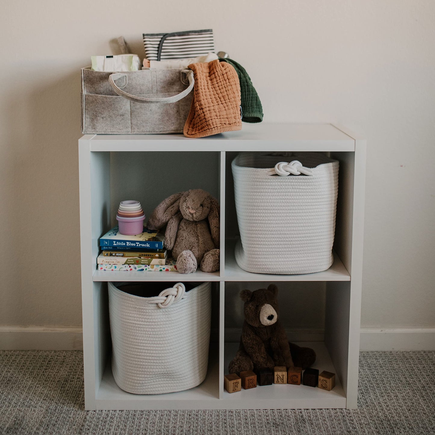 Parker Baby Diaper Caddy - Nursery Storage Bin And Car Organizer For Diapers And Baby Wipes - Large, Oatmeal