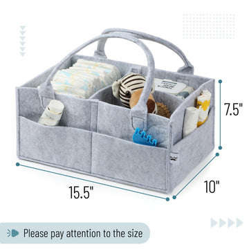 Mr. Pen- Baby Diaper Caddy Organizer, Grey, Large, Diaper Organizer, Car Diaper Caddy, Baby Caddy Organizer, Portable Diaper Cad