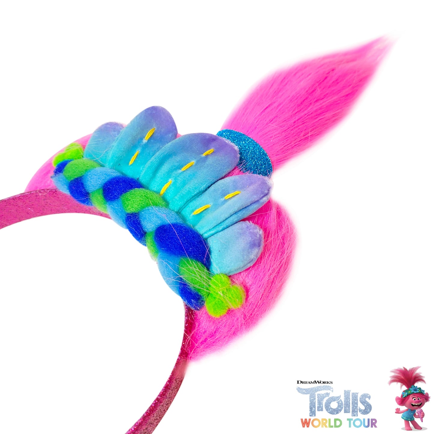 Luv Her Kids' Trolls World Tour Headband With Wig For Girls - Costume Accessories - Ages 3+