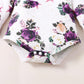 0-6 Months Baby Girl Clothes Toddler Girl Onesies Purple Suspender Skirt Set Long Sleeve Ruffle Romper Infant Jumpsuit Bodysuit