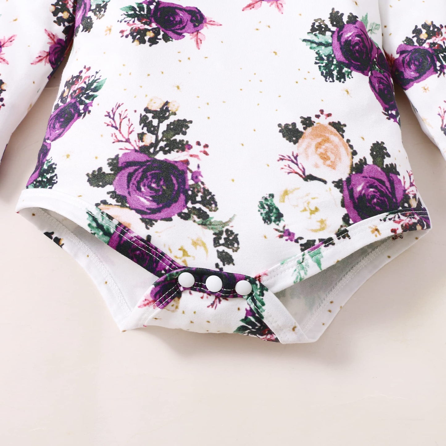 0-6 Months Baby Girl Clothes Toddler Girl Onesies Purple Suspender Skirt Set Long Sleeve Ruffle Romper Infant Jumpsuit Bodysuit