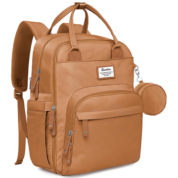 Ruvalino Diaper Bag Backpack, Multifunction Travel Pack Maternity Baby Changing Bags, Large Capacity, Waterproof, Dark Brown