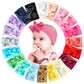 C  Llot 20 Colors Baby Girl Headbands With 4.5 Inches Hair Bows Nylon Turban Head Wraps Headbands For Newborn Infants And Toddle