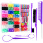 Hair Accessories Set For Girls Toddlers - Colorful Small Bands For Hair, No Damage Elastic Hair Ties, Clips And Topsy Tail Tools
