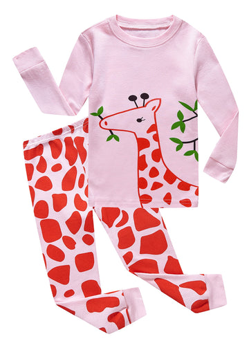 Kikizye Baby Girls Pajamas Kids Giraffe Long Sleeve Pjs Toddler Cotton Jammies Size 12-18 Monthes